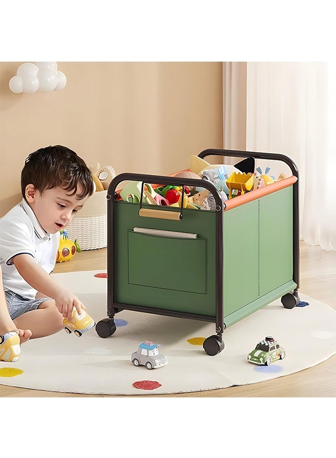 RollsTimi  Large Capacity Rolling Toy Storage Bin,Multi-Functional Cart, Office Furniture Organizer with Wheels, Home Decor Accessory, Green - Image 3