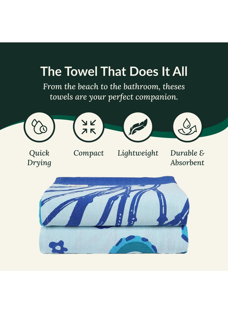 Cloud Scape Linen Coral Cotton Beach Towels Set Pack of 2, 39x71 inches, Quick Dry and Highly Absorbent Towels,STARFISH & Turtle  - Image 2
