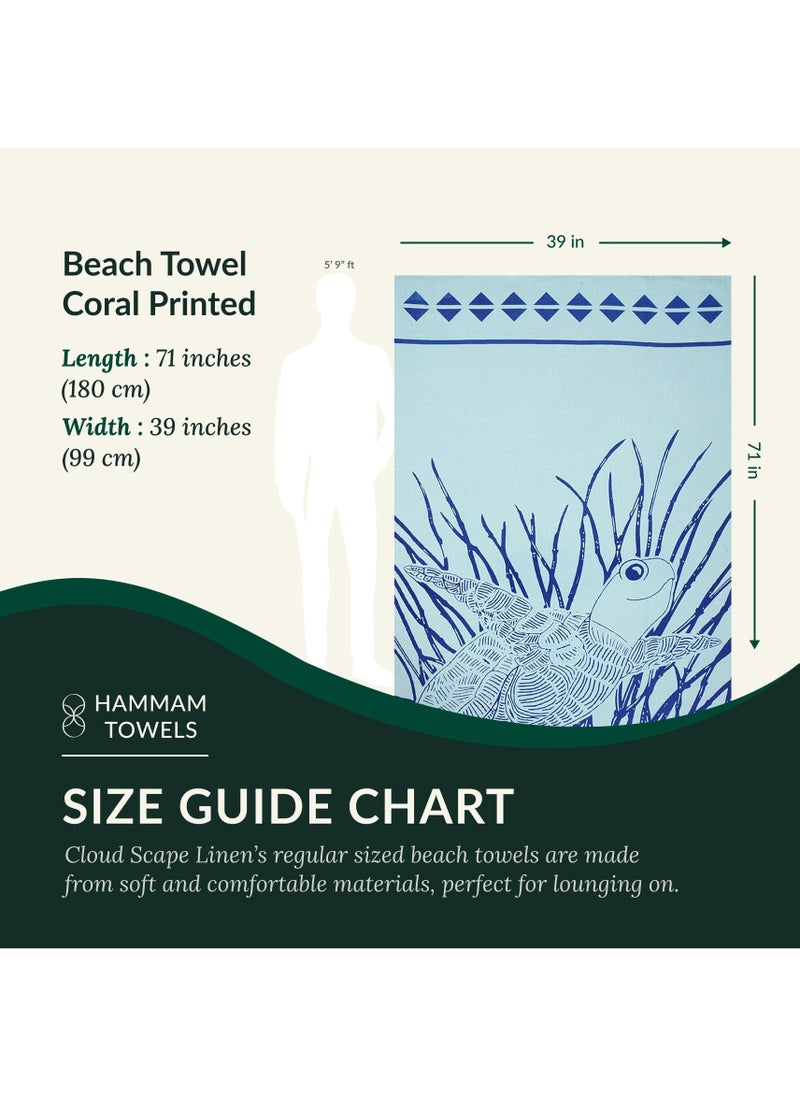 Cloud Scape Linen Coral Cotton Beach Towels Set Pack of 2, 39x71 inches, Quick Dry and Highly Absorbent Towels,STARFISH & Turtle  - Image 3