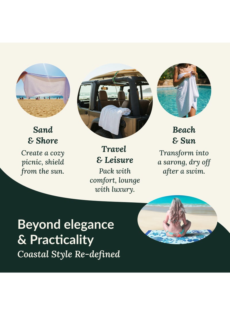 Cloud Scape Linen Coral Cotton Beach Towels Set Pack of 2, 39x71 inches, Quick Dry and Highly Absorbent Towels,STARFISH & Turtle  - Image 5