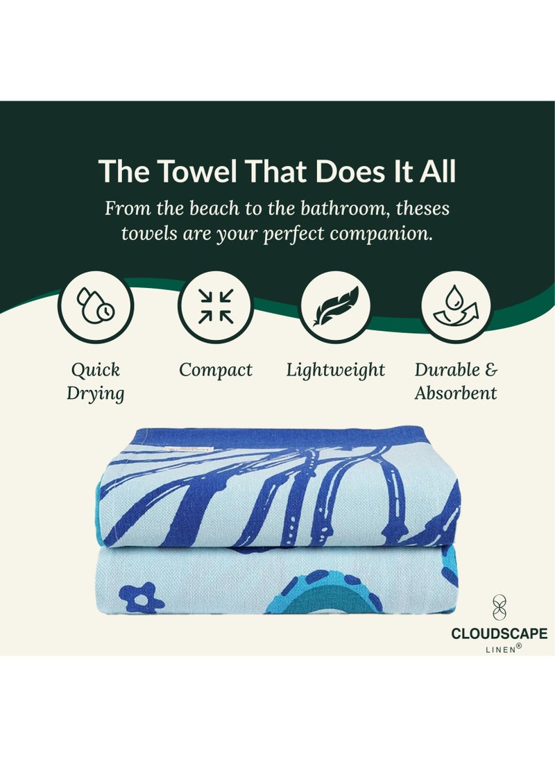 كلاود سكيب لينين Coral Cotton Beach Towels Set Pack of 2, 39x71 inches, Quick Dry and Highly Absorbent Towels,STARFISH & TurtleCotton Beach Towels Set Pack of 2, 39x71 inches, Quick Dry and Highly Absorbent Towels,STARFISH & TurtleCoral - Image 4