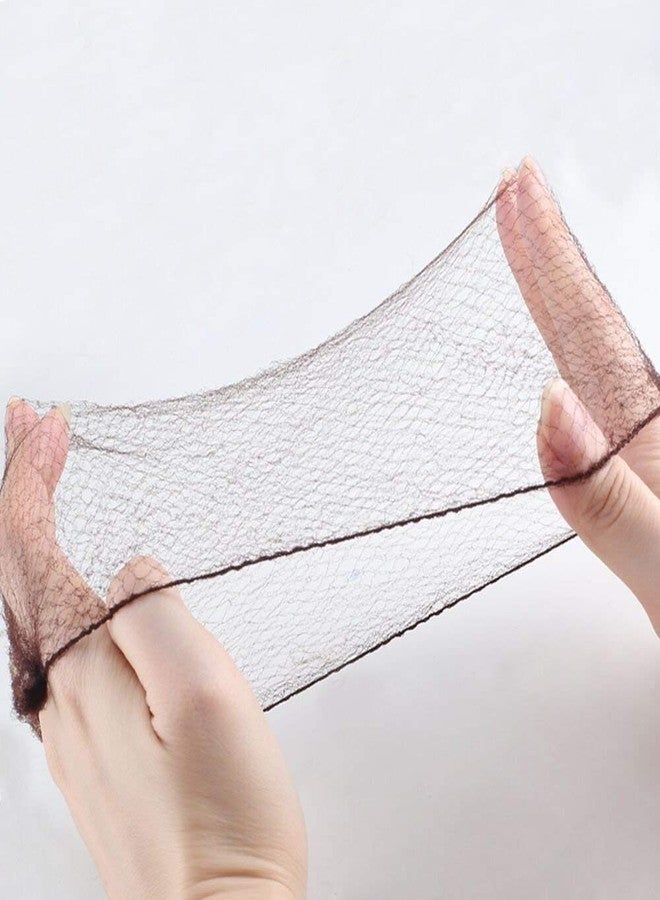 زيتوب شبكة شعر زيتوب غير مرئية، غطاء شبكي لكعكة الشعر، شبكة شعر سائبة 50 سم، شبكات شعر بحافة مرنة للطبخ والباليه وركوب الخيل (20 قطعة) - Image 4