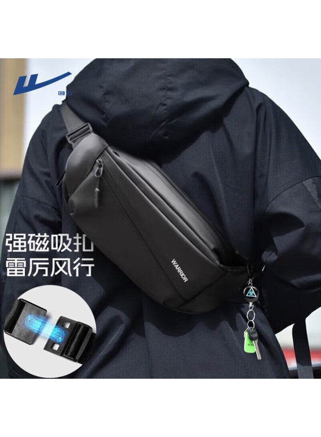 Pull Back Warrior Magnetic Buckle Men's Functional Crossbody Chest Bag Large Capacity Trendy Casual Cycling Sports Sling Bag - Image 1