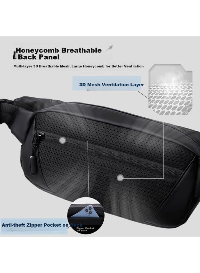 Pull Back Warrior Magnetic Buckle Men's Functional Crossbody Chest Bag Large Capacity Trendy Casual Cycling Sports Sling Bag - Image 4