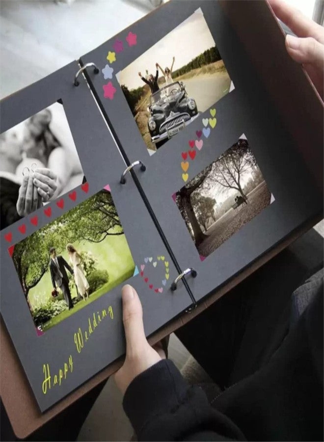 WallDaddy- Scrapbook Crafts (Valentine Love You) Scrap Book | Wooden Photo Album | 40 Black Color Paper Size "22 X 16 cm" "Wooden Photo Book (Photo Size Supported : 8x6 inch) - Image 3