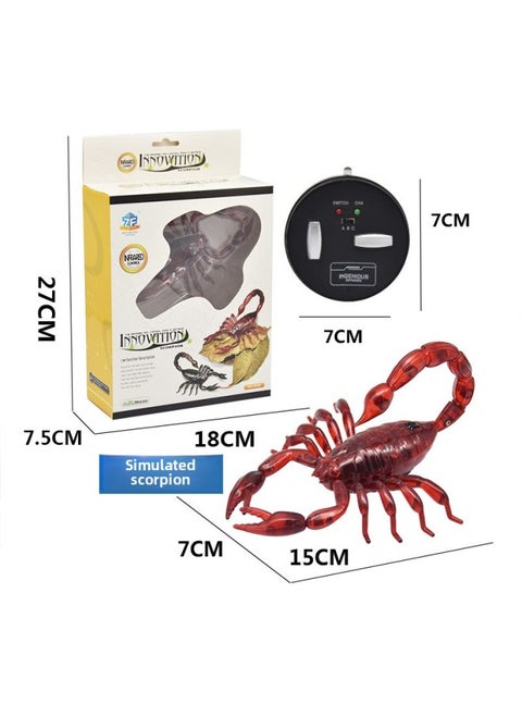 Simulation Remote Control Snake Animal Model Electric Induction Remote Control Cockroach Trick Toy A Generation Of Hair-Color:Remote Control Red Scorpion