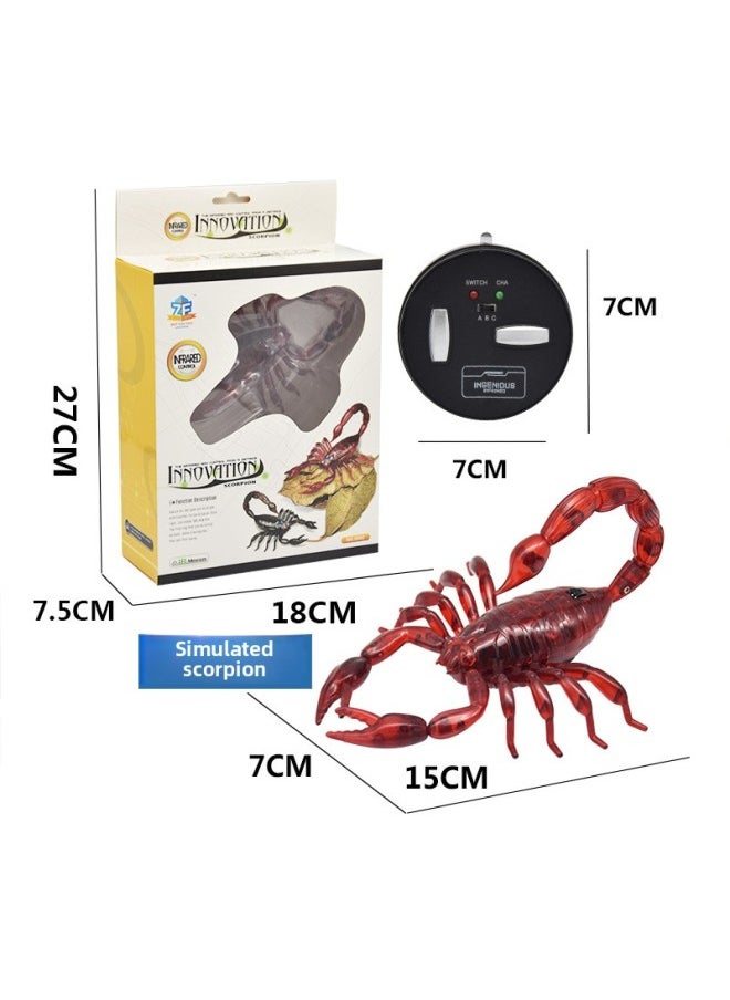 Simulation Remote Control Snake Animal Model Electric Induction Remote Control Cockroach Trick Toy A Generation Of Hair-Color:Remote Control Red Scorpion  - Image 1