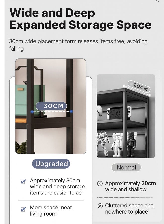 NKX Multifunctional Wall Mounted and Floor Standing Bookshelf Space Saving Display Rack with Open Shelves for Home Office and Student Use 80 cm - Image 5