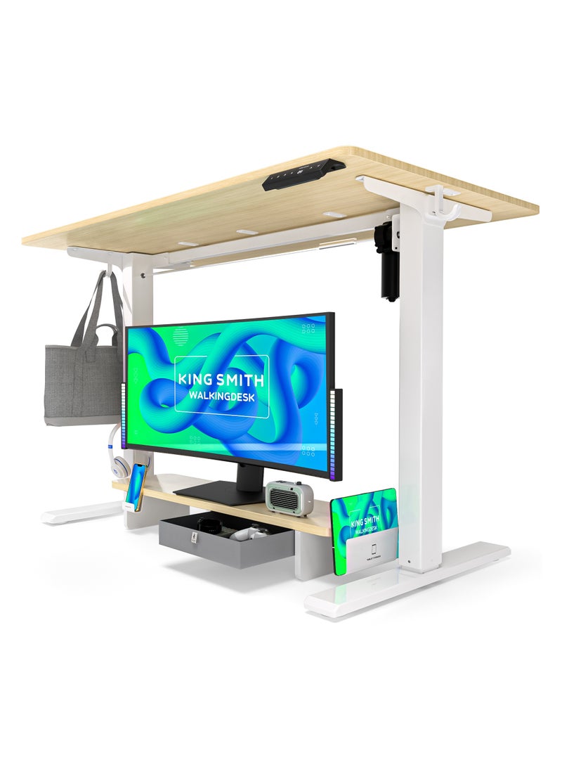 KINGSMITH Kingsmith ETSFI21 White Oak Color Table | electric 72-120 cm height adjustment | LED Panel Display  - Image 4