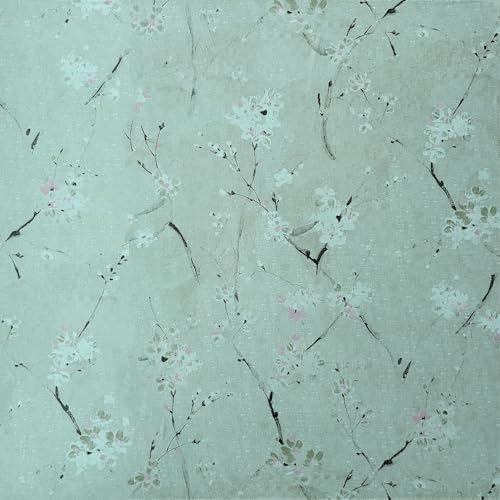 HOMEMATES Peel and Stick Wallpaper Modern Contact Paper Wall Stickers DIY Floral Self Adhesive Decal, Living Room, Bedroom, Office (45 x 304cm) (Green Cherry Flower) - Image 1