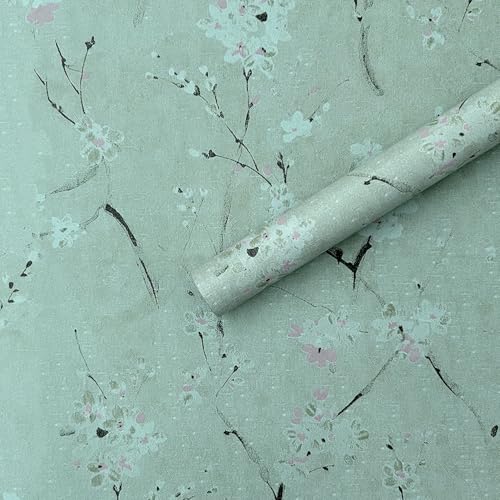 HOMEMATES Peel and Stick Wallpaper Modern Contact Paper Wall Stickers DIY Floral Self Adhesive Decal, Living Room, Bedroom, Office (45 x 304cm) (Green Cherry Flower) - Image 2