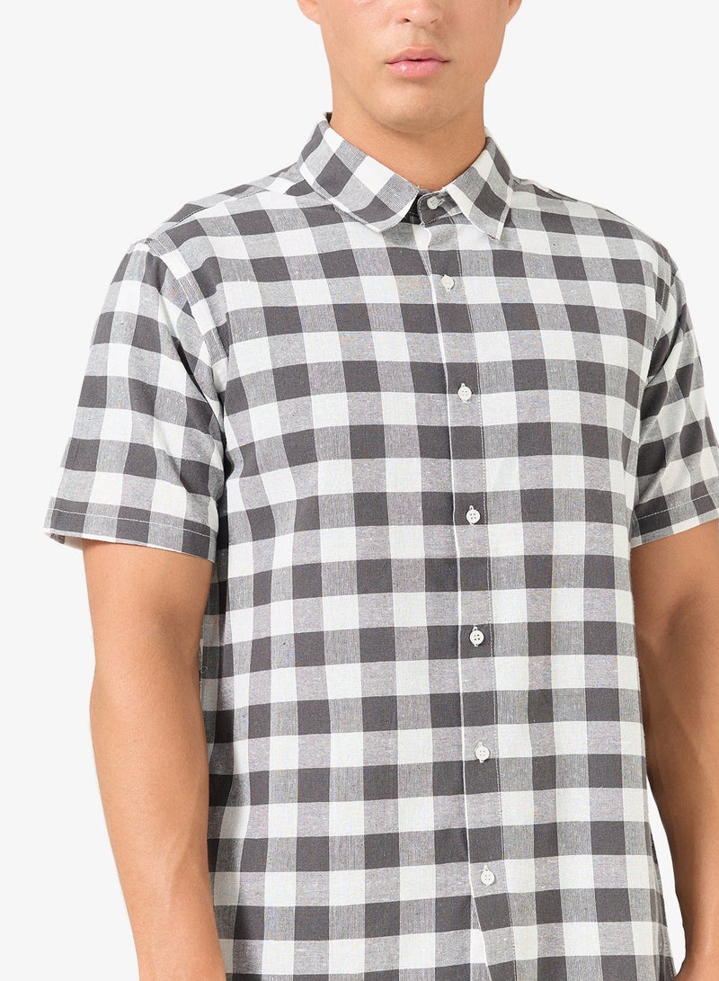 Seventy Five Checked Short Sleeve Regular Fit Shirt - Image 3
