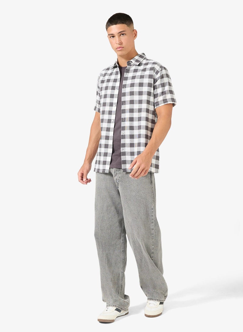 Seventy Five Checked Short Sleeve Regular Fit Shirt - Image 4