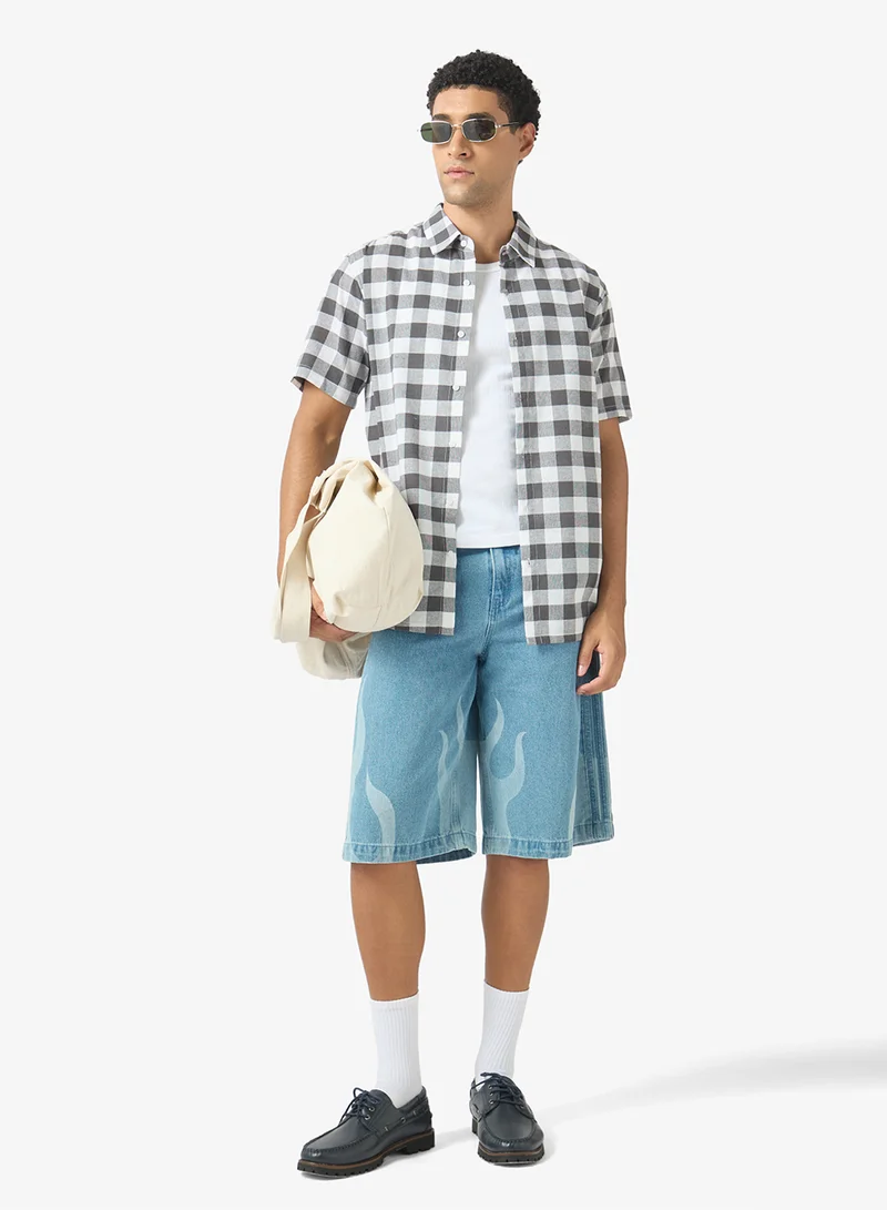 Checked Short Sleeve Regular Fit Shirt