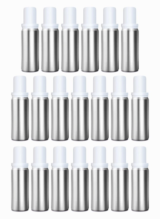 زجاجة ألومنيوم متعددة الأغراض فارغة مزودة بفوهة تقطير وغطاء داخلي لتخزين الزيوت العطرية ومزيج الزيوت وسوائل التجميل - 15 مل (عبوة من 20 زجاجة)
