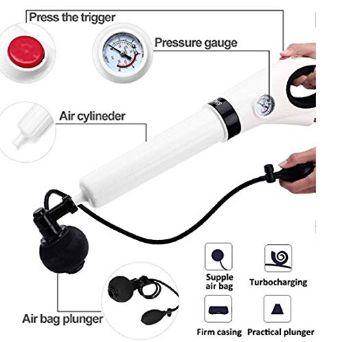 FEELING MALL High Pressure Toilet Plunger Air Drain Blaster Pump Cleaner Plunger for Toilets Bathroom Shower Kitchen Clogged Pipe Bathtub - Image 4