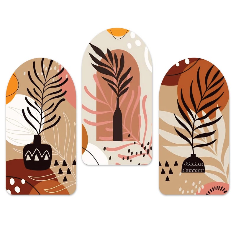 Kaameri Bazaar Boho Wall Art Abstract Geometric Composition for Wall Decoration of Living Room, Bedroom, Office Set of 3 Pieces - Image 1