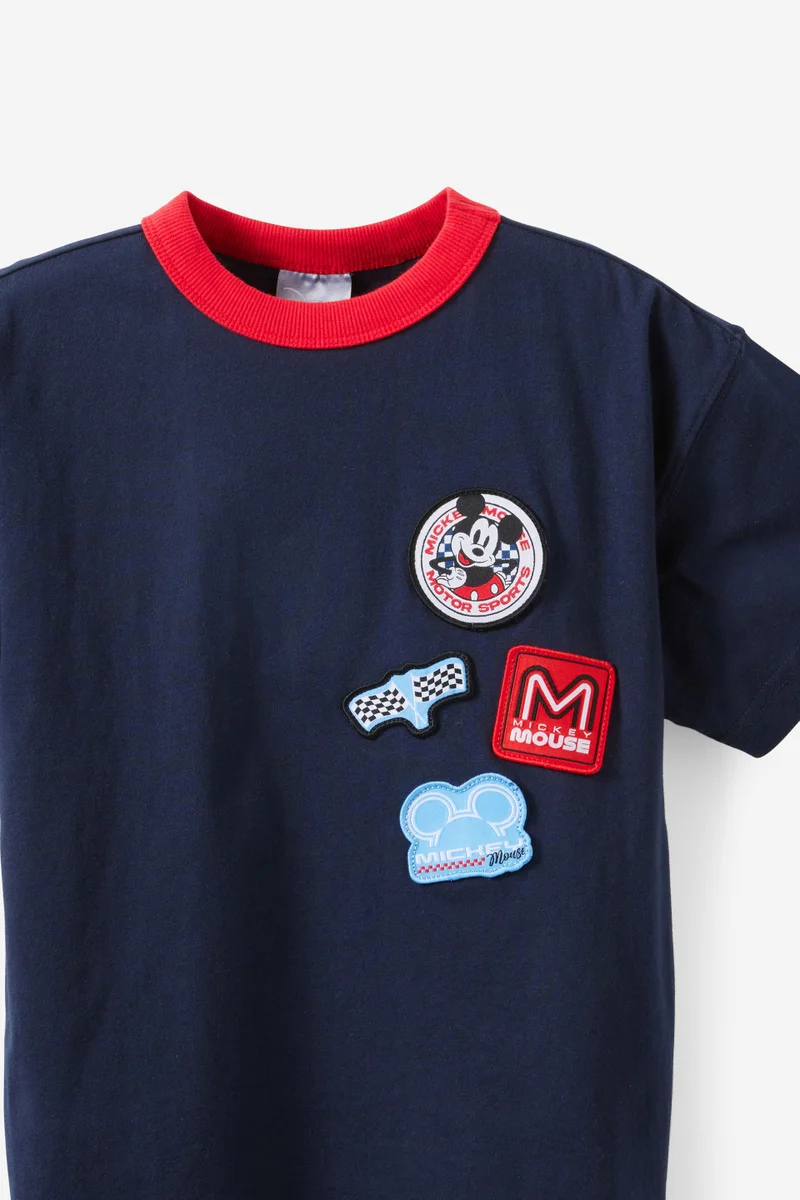 كوتون اون Disney Mickey Racing Drop Shoulder Short Sleeve Tee