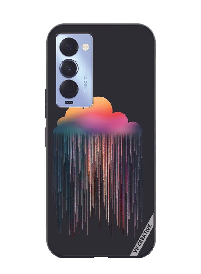 VR CREATIVE Protective Case Cover For Tecno Camon 18/18 P Colorful Rain Design Multicolour - Image 1