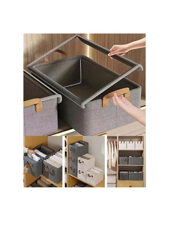 Modern Clothes Organizer Box Perfect Dimensions 47 x 30 x 19 cm - Store Your Clothes and Items in Order and Neatness, Durable Fabric and Metal Legs  - Image 1