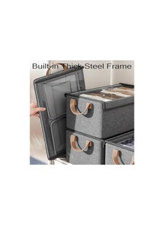 Generic Modern Clothes Organizer Box Perfect Dimensions 47 x 30 x 19 cm - Store Your Clothes and Items in Order and Neatness, Durable Fabric and Metal Legs  - Image 3