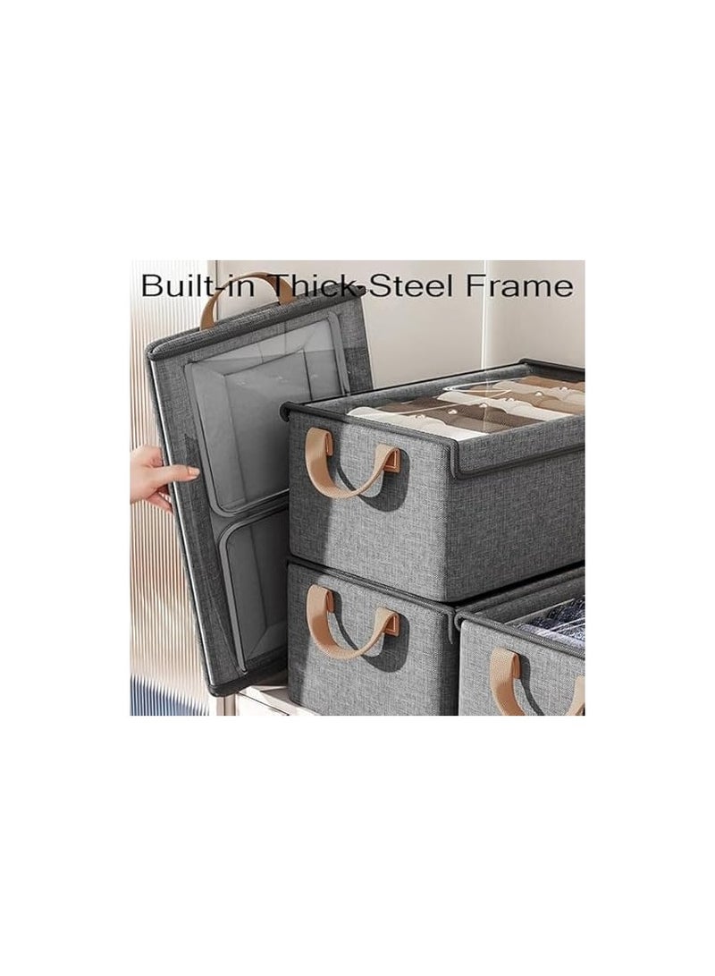 Modern Clothes Organizer Box Perfect Dimensions 47 x 30 x 19 cm - Store Your Clothes and Items in Order and Neatness, Durable Fabric and Metal Legs  - Image 3