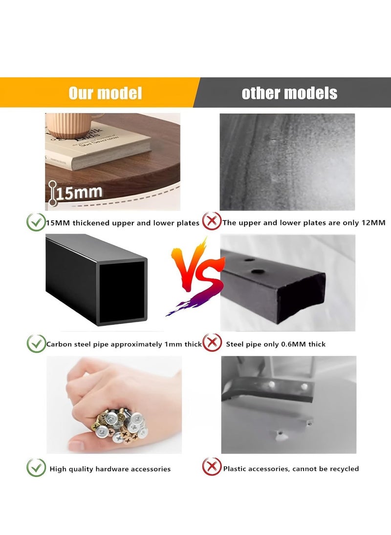 Side Table, End Table for Small Spaces, Small Couch Side Tables That Slide Under, Modern C Shaped Wood Coffee Table for Sofa and Bed