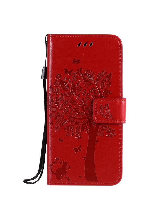 S-TOP Case For Google Pixel 4a 4G Tree & Cat Embossed Pattern Horizontal Flip Leather Case with Holder & Card Slots & Wallet & Lanyard - Image 2