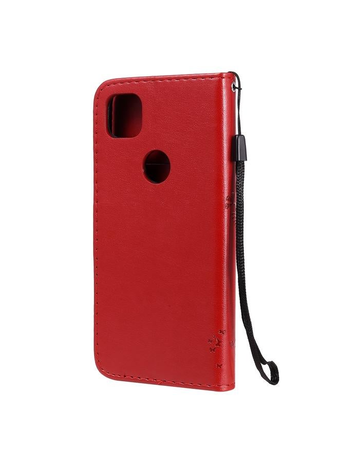 S-TOP Case For Google Pixel 4a 4G Tree & Cat Embossed Pattern Horizontal Flip Leather Case with Holder & Card Slots & Wallet & Lanyard - Image 4
