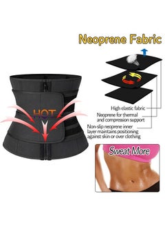 Ant Double -Layer Waist Bandage Tummy Wrap, Lumbar Support Workout Waist Belt Equipment for Gym, Women &Men Weight Loss Exercise Compression Belly Belt Black L  - Image 5