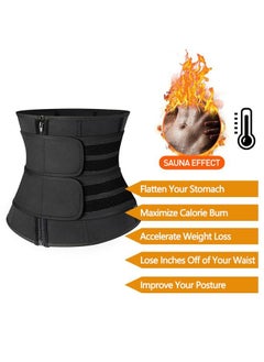 Ant Double -Layer Waist Bandage Tummy Wrap, Lumbar Support Workout Waist Belt Equipment for Gym, Women &Men Weight Loss Exercise Compression Belly Belt Black L  - Image 4