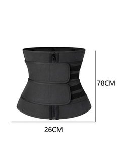 Ant Double -Layer Waist Bandage Tummy Wrap, Lumbar Support Workout Waist Belt Equipment for Gym, Women &Men Weight Loss Exercise Compression Belly Belt Black L  - Image 2