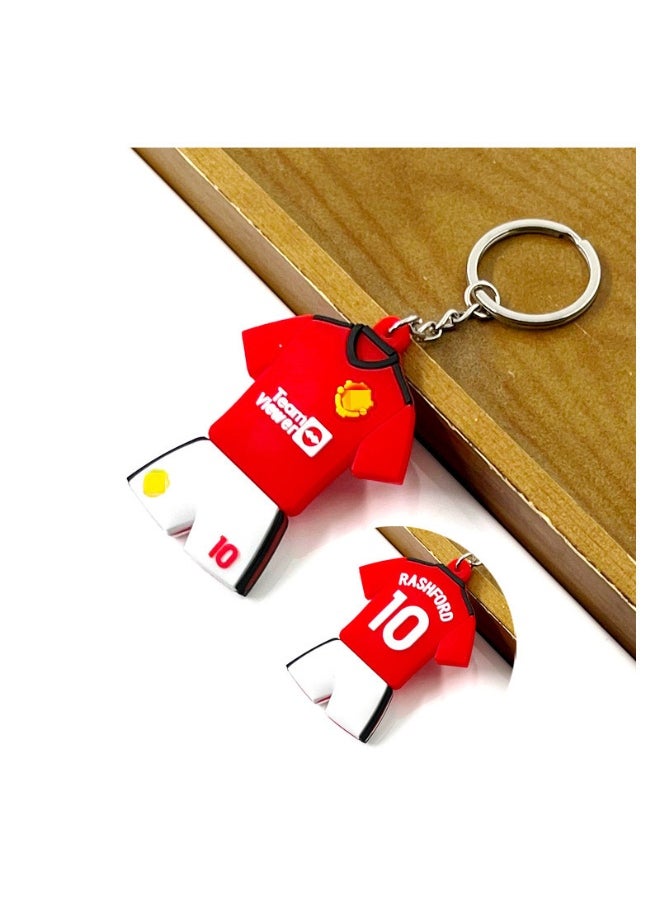 Generic Barcelona/Messi/Juve/Cristiano Ronaldo/Paris/Chelsea/Real Madrid Shirt Jersey Keychain Accessory Pendant Bag Chain Car Keychain Creative Gift for Unisex 