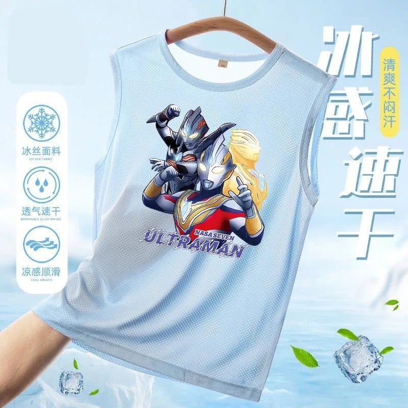 Bluejw Kids' Summer Sleeveless Tank Tops 2025 New Style-Cartoon Printed Breathable Canvas Casual Quick-Dry Boys' Vest - Image 2
