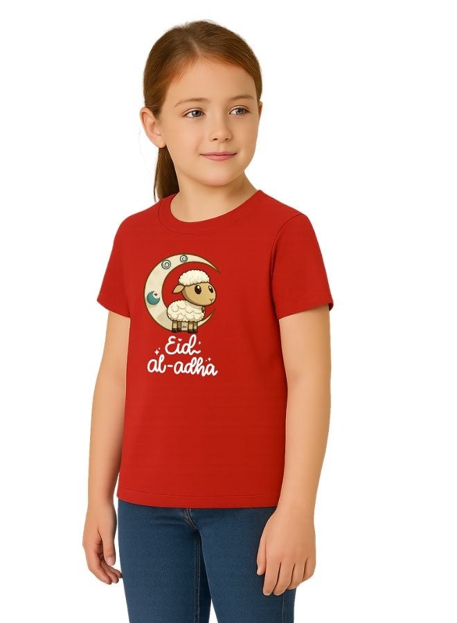 PRINTSHOP4ME Girls Eid Al-Adha Themed Cotton T-Shirt–Round Neck,Short Sleeve,Comfortable Kids Wear For Festive Celebrations - Image 2