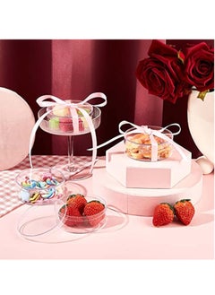 KASTWAVE 50 Pcs Plastic Acrylic Circle Box with Lid, Clear Acrylic Box, 3'' Round Cube Organizer, Transparent Storage Boxes, Fillable Paper Mache Chocolate Candy, Containers for Beads Jewelry Gift  - Image 2