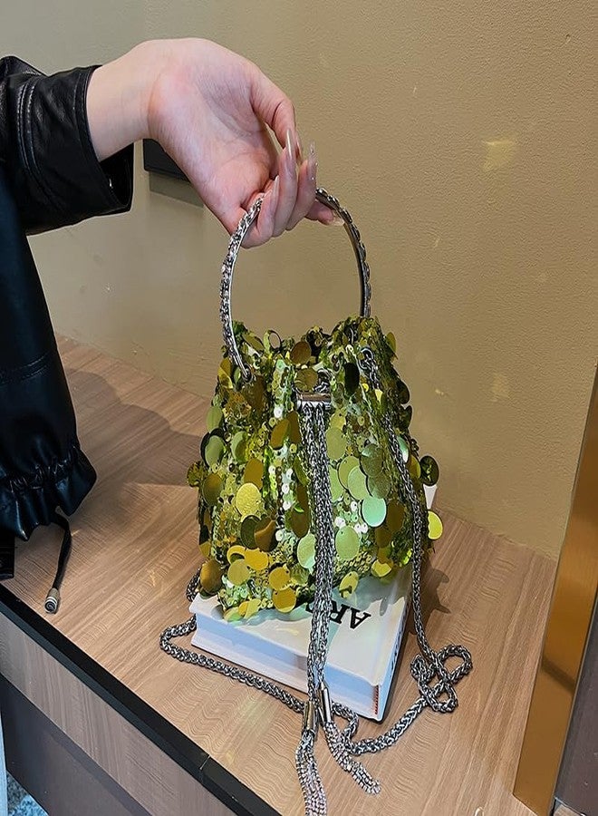 KARRESLY Evening Bag Bling Purse Shimmering Sequins Clutch Purses for Women Wedding Party Cocktail Prom Dinner(Yellow) - Image 2