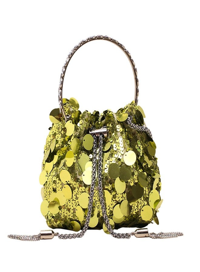 KARRESLY Evening Bag Bling Purse Shimmering Sequins Clutch Purses for Women Wedding Party Cocktail Prom Dinner(Yellow) - Image 1
