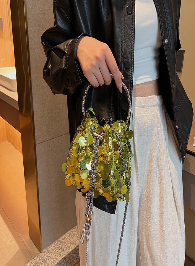 KARRESLY Evening Bag Bling Purse Shimmering Sequins Clutch Purses for Women Wedding Party Cocktail Prom Dinner(Yellow) - Image 3
