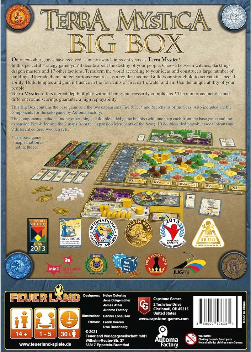 Capstone Games Terra Mystica Big Box Board Game for 25 Players  Strategic Fantasy Gameplay with Faction Powers Land Development Resource Management  Map Expansion  Ages 14  60150 Min Playtime - Image 3