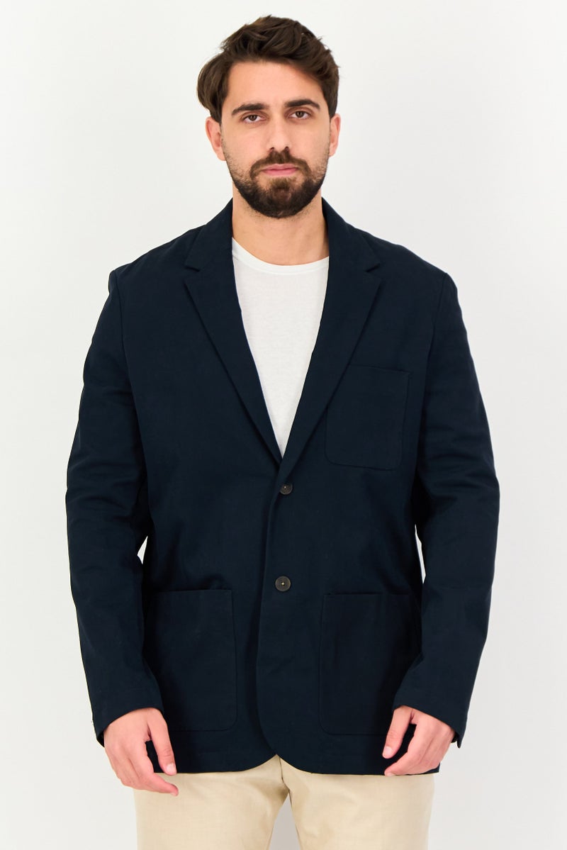 Celio Men Regular Fit Plan Long Sleeve Casual Blazer, Dark Navy - Image 1