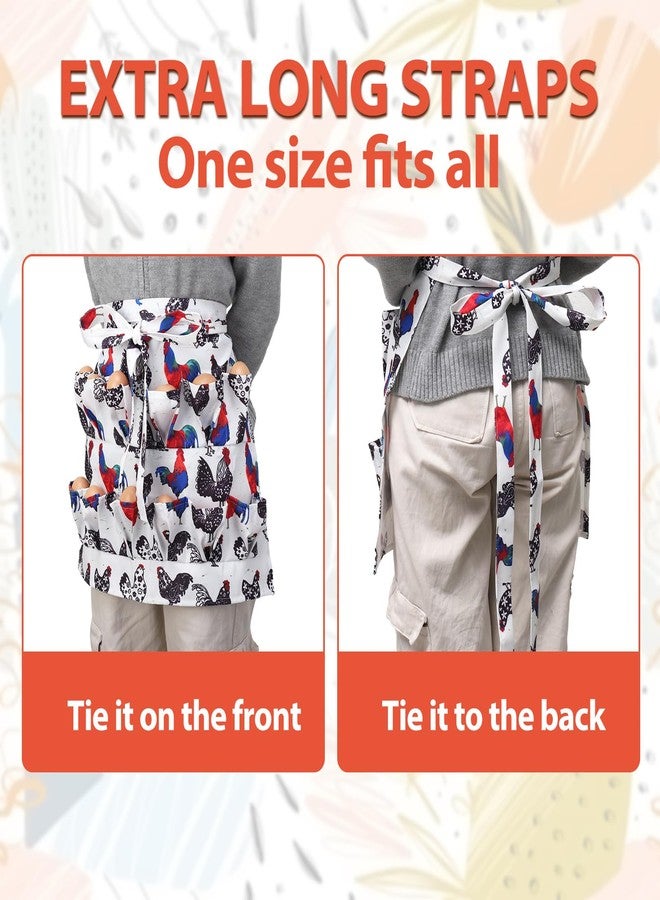 XLSXEXCL Egg Collecting Apron and Basket, 12 Deep Pockets Chicken Apron and 7 Deep Pockets Chicken Egg Basket, Tie:106cm(L) - Image 5