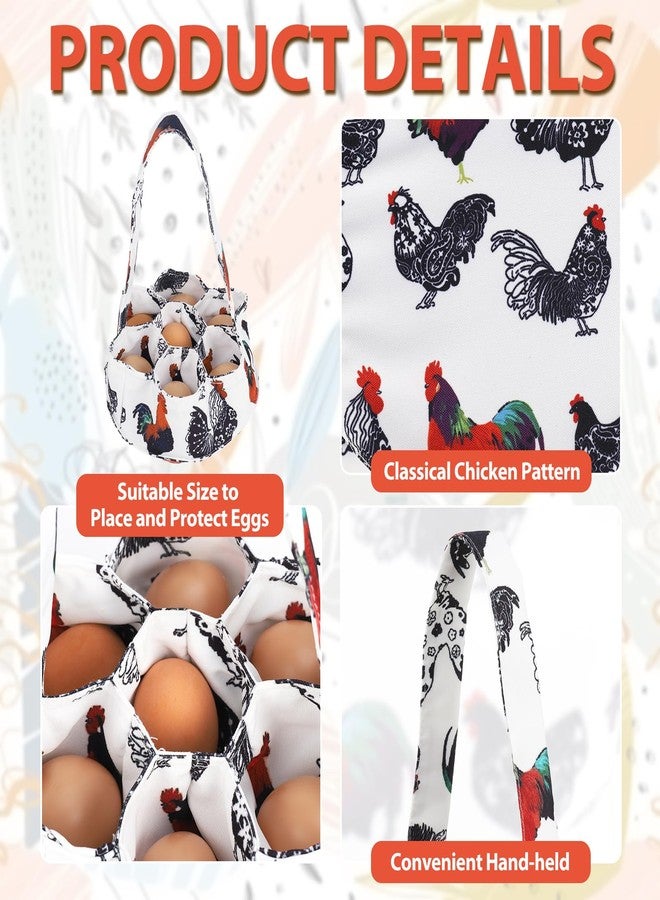 XLSXEXCL Egg Collecting Apron and Basket, 12 Deep Pockets Chicken Apron and 7 Deep Pockets Chicken Egg Basket, Tie:106cm(L) - Image 4