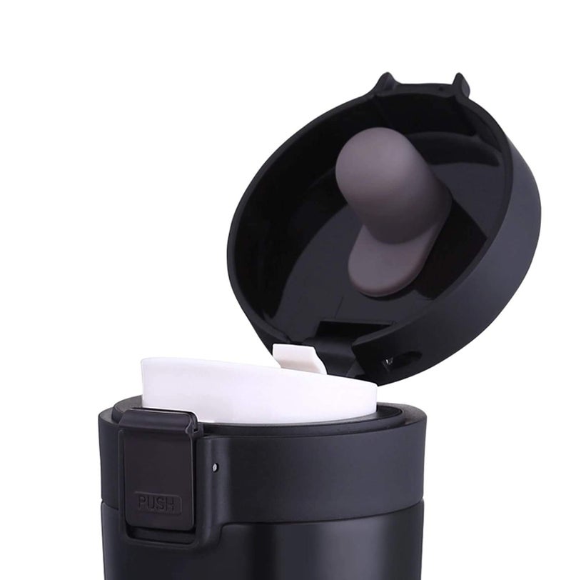 KenBerry Vacuum Insulated Alpha Handy Stainless Steel Mug (350 ml) (Black) - Image 5
