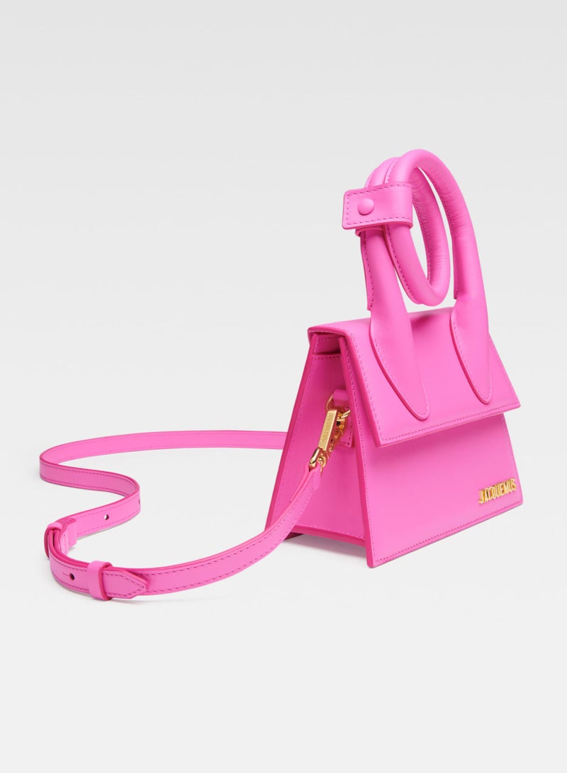 JACQUEMUS The knot Chiquito Coiled Leather Handbag With Detachable Shoulder Strap, Women's Cross-Body Bag, Women's Hand Bag, Women's Shoulder Bag, Women's Tote Bag, Women's Travel Bag, Neon-Pink-18cm - Image 2