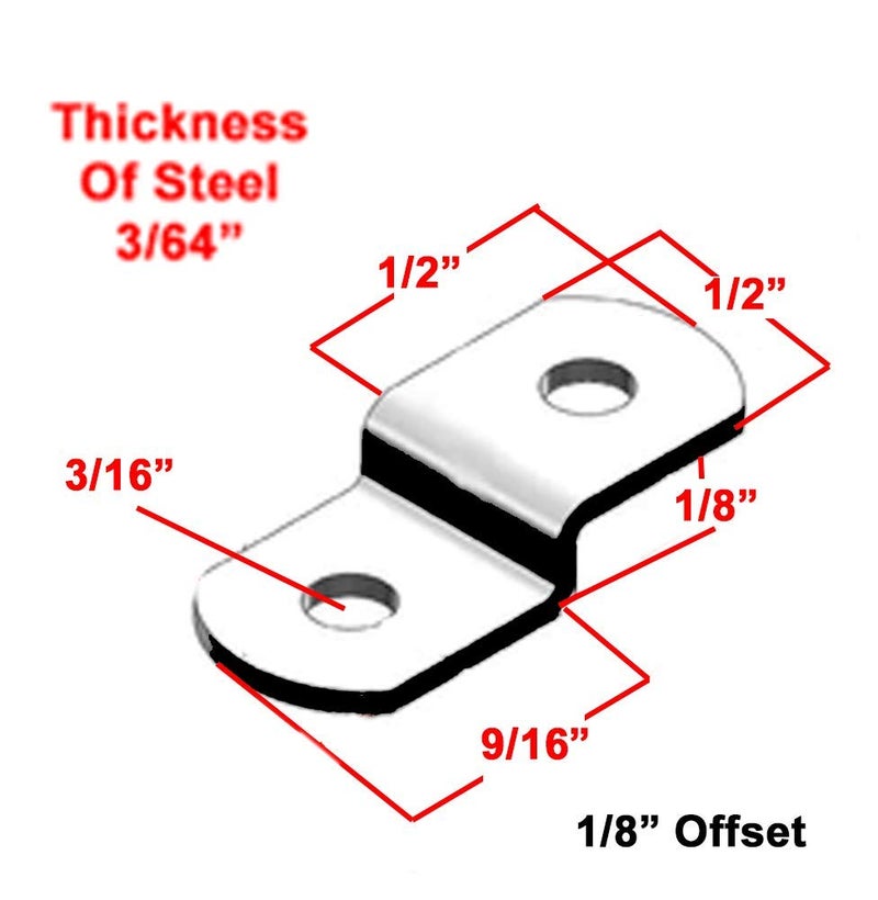 888 Corp Extra Heavy Duty 1/8"" Canvas Offset Clips With Screws 20 Pack - Image 2