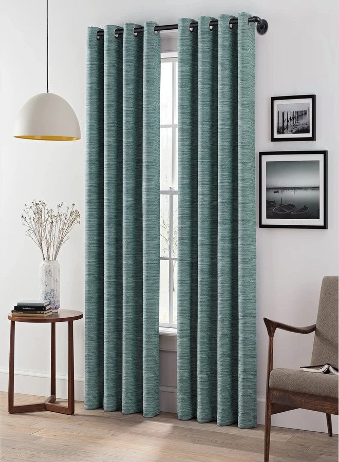 MERJULAN Curtain Rods for Windows 32 to 48, 1 Inch Industrial Wrap Around Black Curtain Rod, Indoor/Outdoor Room Divider Adjustable Drapery Pole, 32"-48" - Image 3