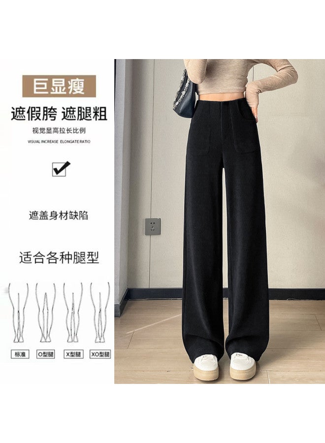 Hstyle Women's Wide-leg Suit Pants 2025 Spring Collection Fashion High-waisted Slimming Loose Flowy Versatile Straight-leg Casual Trousers - Image 4