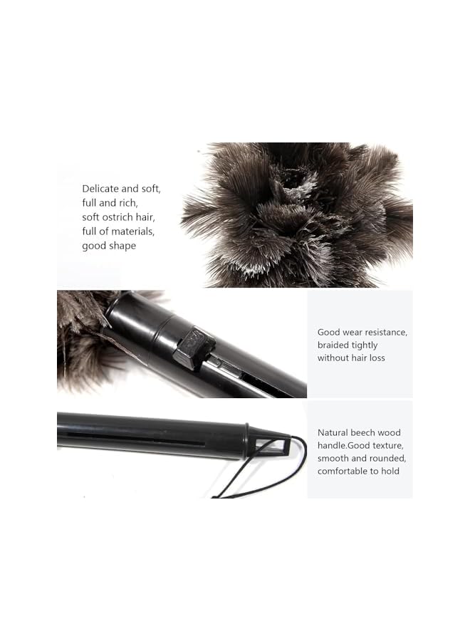 promass Retractable Feather Duster for Cleaning, Soft Natural Ostrich Feathers with Extendable Handle, Eco-Friendly Reusable Cleaning Tool for Home, Car, and Keyboard Dusting - Image 3