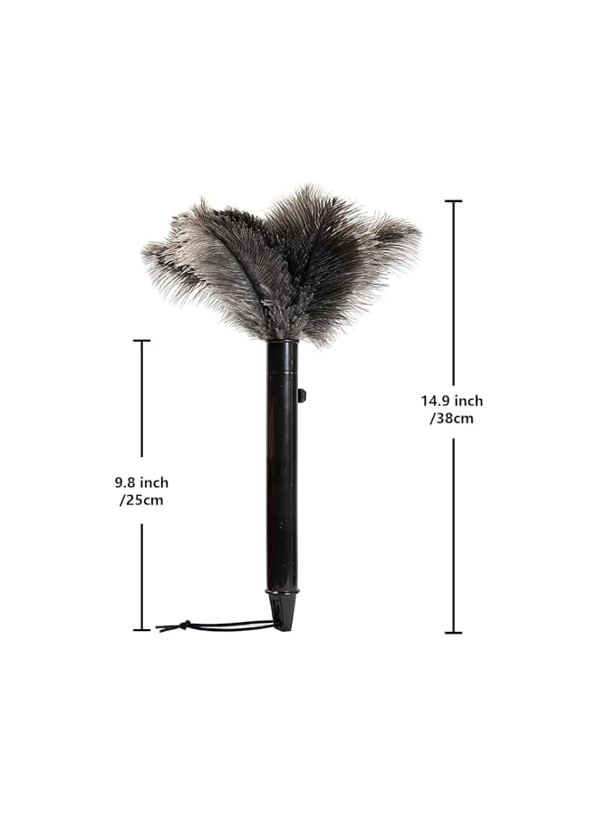 promass Retractable Feather Duster for Cleaning, Soft Natural Ostrich Feathers with Extendable Handle, Eco-Friendly Reusable Cleaning Tool for Home, Car, and Keyboard Dusting - Image 5